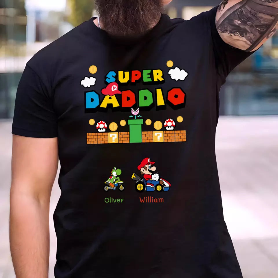 Personalized T-Shirt SUPER DADDIO, Black