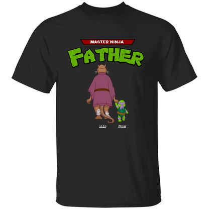 Personalized Master Ninja Father T-shirt, Black