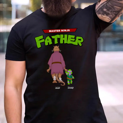 Personalized Master Ninja Father T-shirt, Black